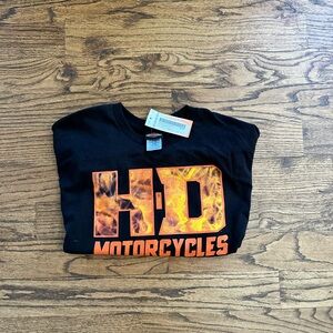 Harley-Davidson Tee in Black and Fiery Orange
